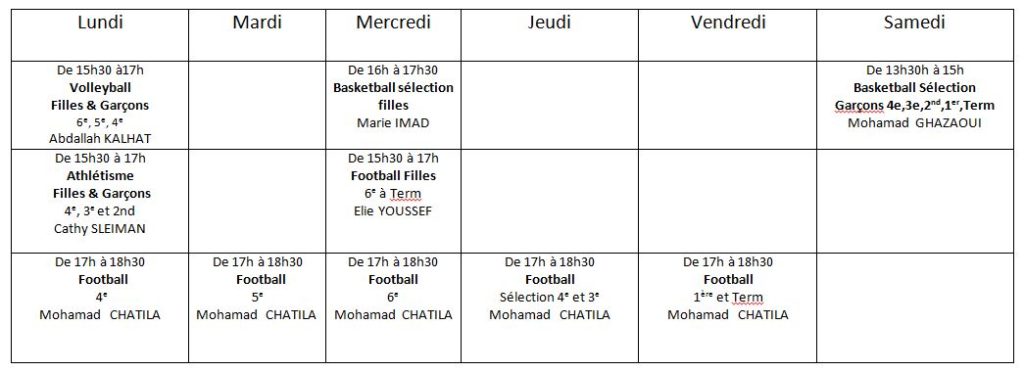 horaire-EPS