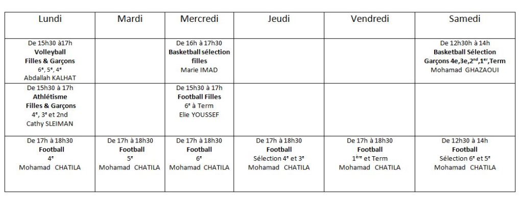 horaire-EPS