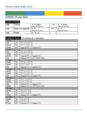 Programme Adam Hallal 2023